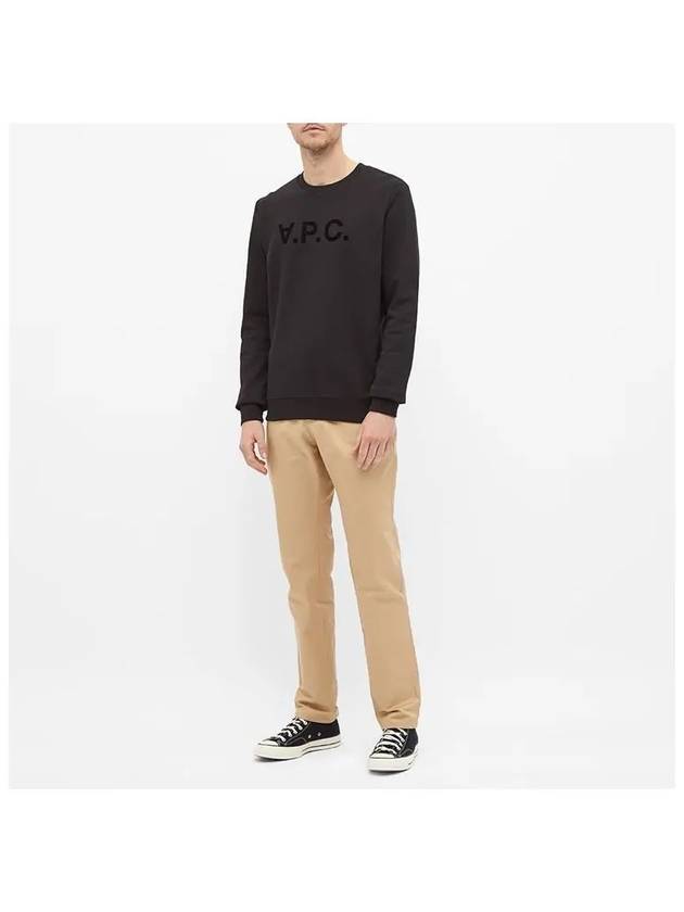 Men's VPC Logo Print Crew Neck Sweatshirt Black - A.P.C. - BALAAN 7