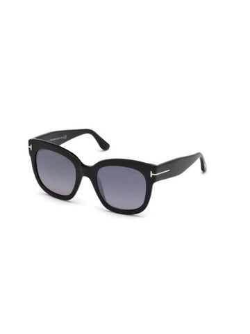 Sunglasses FT0613 01C GLOSSY BLACK SMOKE MIRRORED - TOM FORD - BALAAN 1