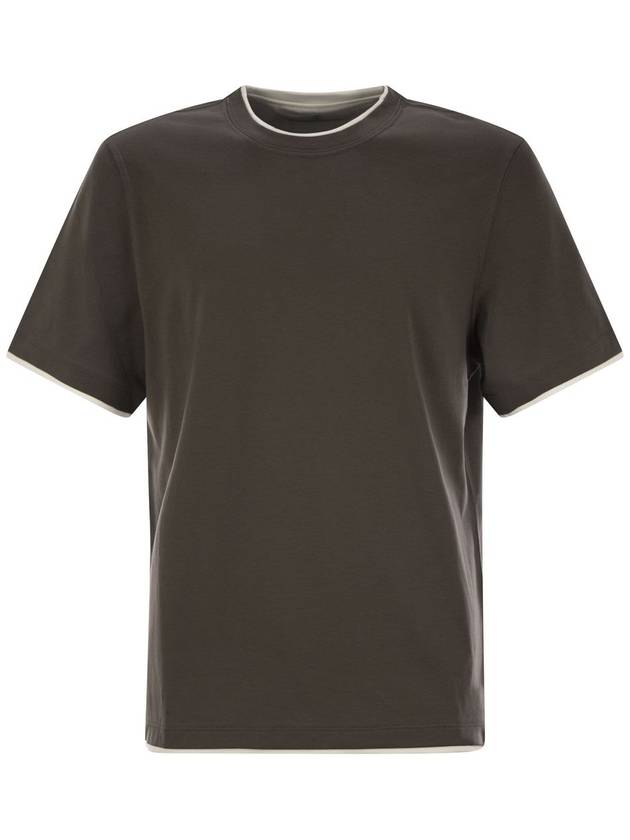 Slim fit crew-neck T-shirt in lightweight cotton jersey - BRUNELLO CUCINELLI - BALAAN 1