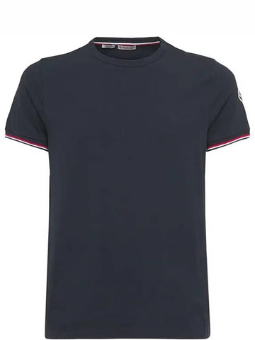 Striped rib cuffs stretch coat jersey short sleeve tshirt - MONCLER - BALAAN 1