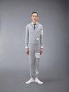 Engineered 4 Bar Diagonal Zip Up Hoodie Light Grey - THOM BROWNE - BALAAN 4