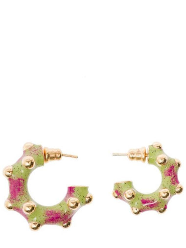 Multicolor Asymmetric Earrings With Studs In 18K Gold Plated Brass Woman - PANCONESI - BALAAN 1