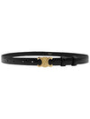 Triomphe Small Taurillon Leather Belt Black - CELINE - BALAAN 2