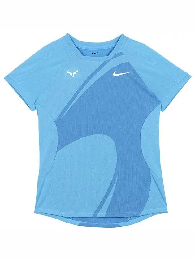 Court Rapha Dri Fit Adv Tennis Short Sleeve T-Shirt Blue - NIKE - BALAAN 3