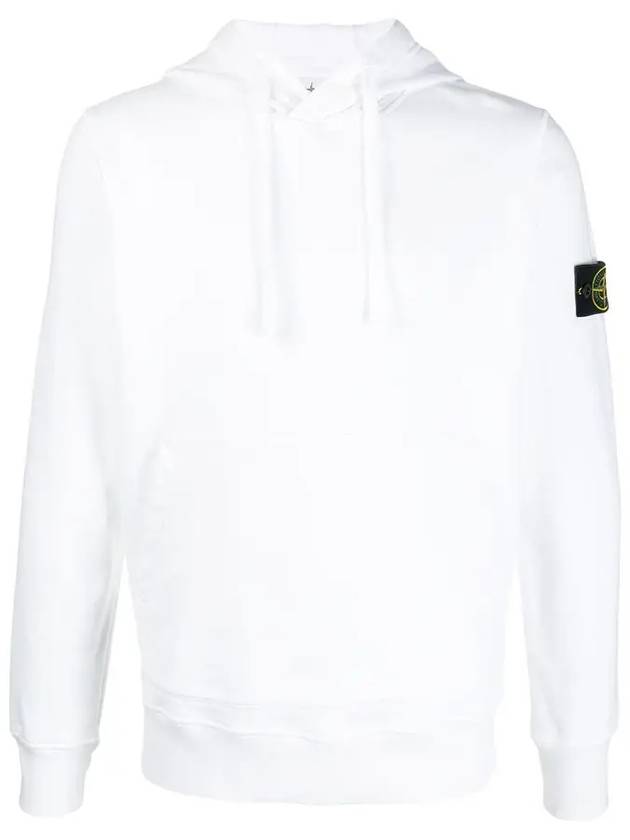 Wappen Patch Garment Dyed Hoodie White - STONE ISLAND - BALAAN 3