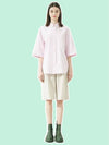 Yarn-Dyed Stripe Short Sleeve Shirt Pink - VOYONN - BALAAN 2