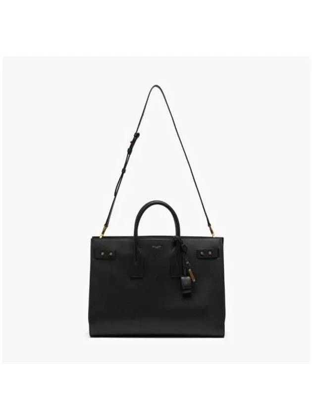 Sac De Jour Thin Large Grain Leather Tote Bag Black - SAINT LAURENT - BALAAN 6