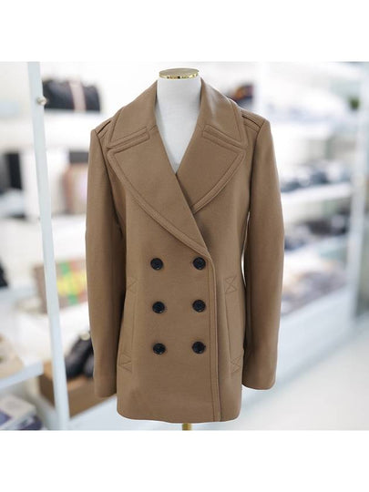 Wool Cashmere Double Coat Camel - BURBERRY - BALAAN 2