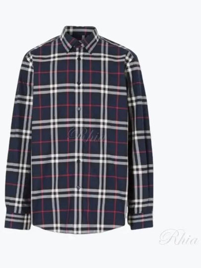 Men's Vintage Check Long Sleeve Shirt Navy - BURBERRY - BALAAN 2