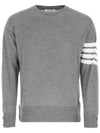 4 Bar Armband Classic Merino Wool Knit Top Light Grey - THOM BROWNE - BALAAN 2