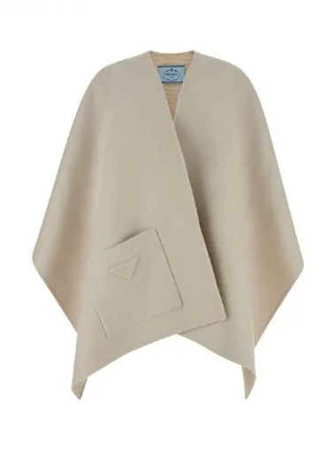 triangle logo wool cape - PRADA - BALAAN 1