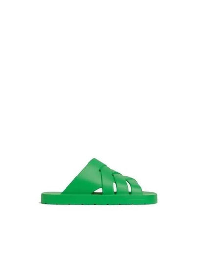 Flintston Intrecciato Matte Rubber Sandals Parakeet - BOTTEGA VENETA - BALAAN 2