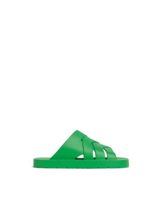 Flintston Intrecciato Matte Rubber Sandals Parakeet - BOTTEGA VENETA - BALAAN 2