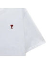 Small Heart Logo Boxy Fit Short Sleeve T-Shirt White - AMI - BALAAN 5