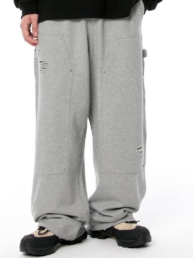 Destroyed Carpenter Wide Sweat Pants TP0058 1 - FLAVORISM - BALAAN 2