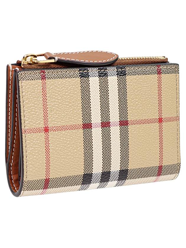 Vintage Check 2-Fold Half Wallet Beige - BURBERRY - BALAAN 4