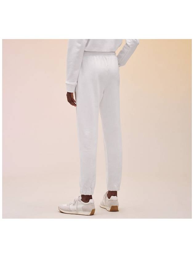 Women's Embroidered Jogger Track Pants White - HERMES - BALAAN.