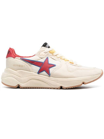 Men's Star Running Sole Low Top Sneakers Beige Red - GOLDEN GOOSE - BALAAN 1