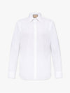 Double G Cotton Silk Long Sleeve Shirt White - GUCCI - BALAAN 2