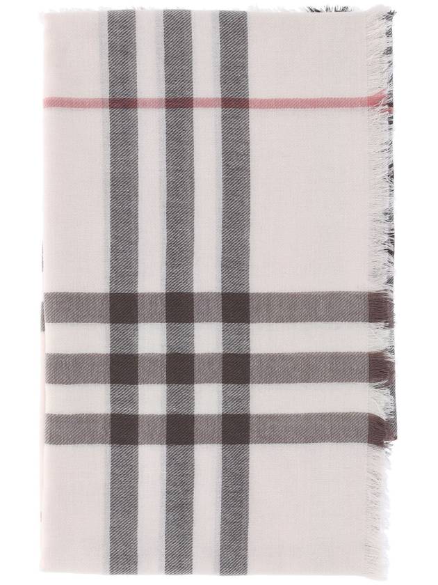 Check Lightweight Wool Scarf Alabaster - BURBERRY - BALAAN 2