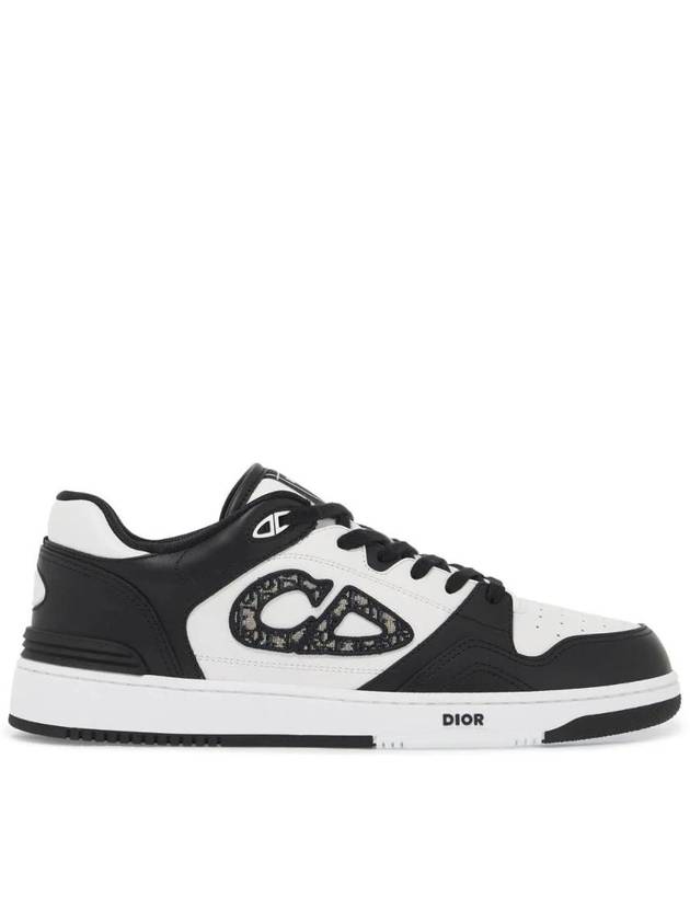 Oblique Detail Leather Low Top Sneakers White Black - DIOR - BALAAN 1