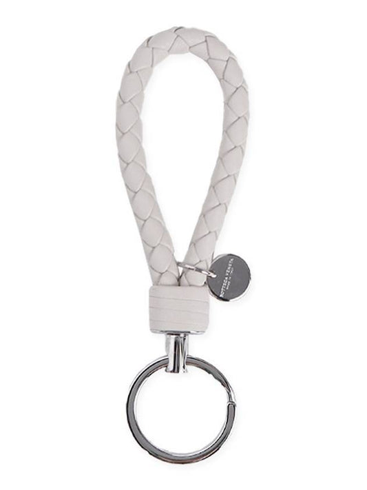 Intrecciato Logo Tag Leather Key Holder White - BOTTEGA VENETA - BALAAN 1
