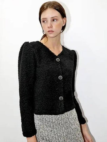 Curling Crop Cardigan Black - DAMAGE MNEMONIC - BALAAN 1