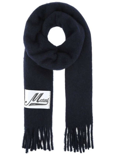 Logo Patch Knit Alpaca Muffler Black - MARNI - BALAAN 2