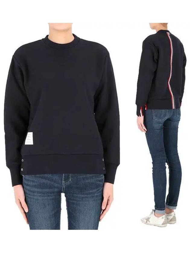 Center Back RWB Stripe Classic Loopback Crewneck Sweatshirt Navy - THOM BROWNE - BALAAN 2