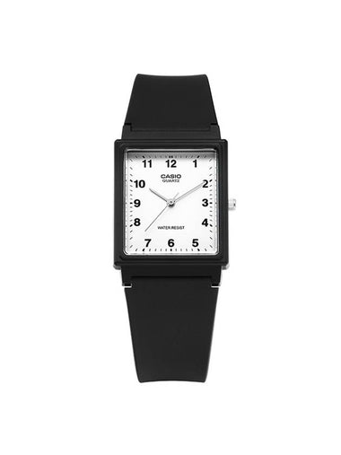 Square Plated Analog Watch White Black - CASIO - BALAAN 1