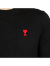 Heart Logo Patch Knit Top Black - AMI - BALAAN 9