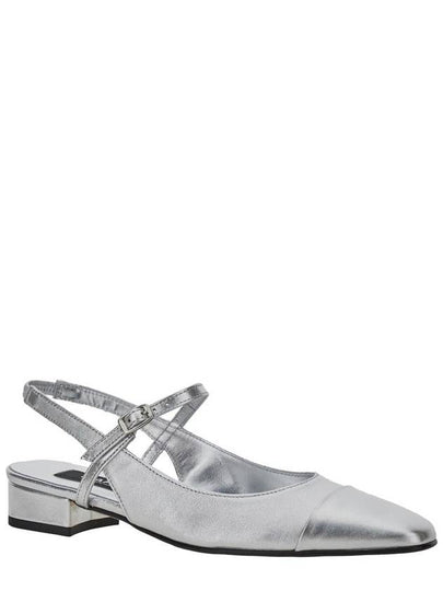 'Oceano' Silver Colored Slingback Ballet Shoes With Contrasting Toe In Leather Woman - CAREL - BALAAN 2