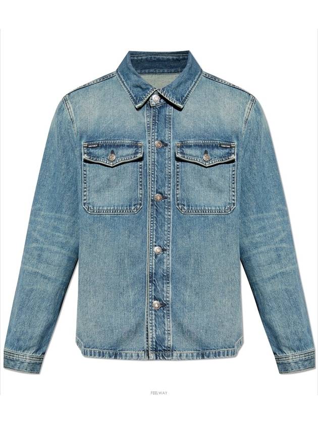 Logo Label Denim Jacket Blue - TOM FORD - BALAAN 6