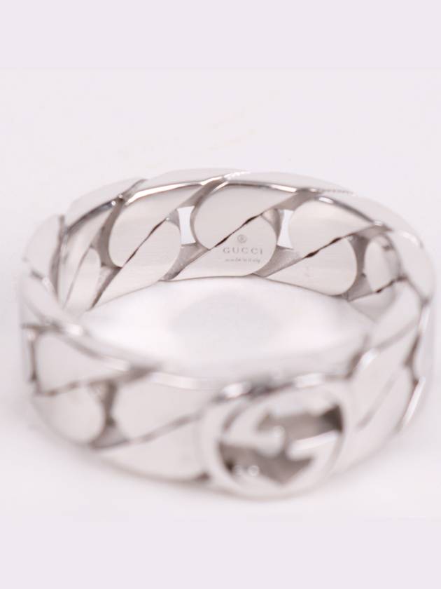 GG interlocking chain silver ring - GUCCI - BALAAN 5