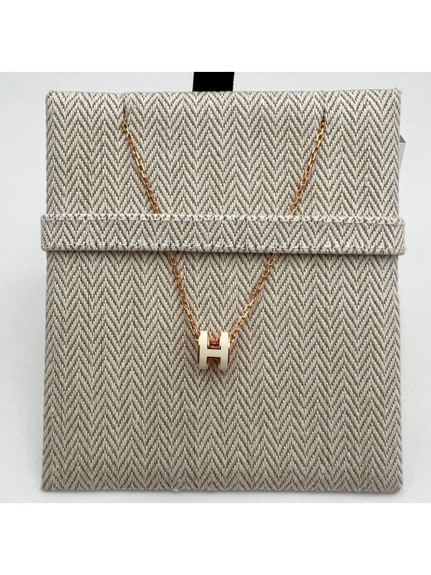 Mini Pop H Pendant Rose Gold & Blanc - HERMES - BALAAN 2