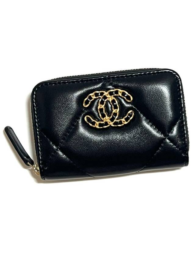 19 Zipper card wallet black gold AP0949 - CHANEL - BALAAN 5