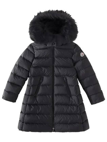 Moncler Junior 14 ABELLE Fur Hood Down Coat Black - MONCLER - BALAAN 1