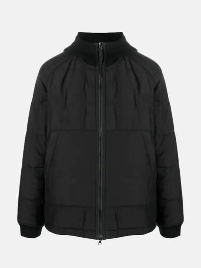 Wappen Patch Quilted Cupro Cotton Zip Up Hoodie Black - STONE ISLAND - BALAAN 2