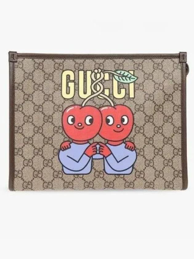 GG Supreme Clutch Bag Beige - GUCCI - BALAAN 2