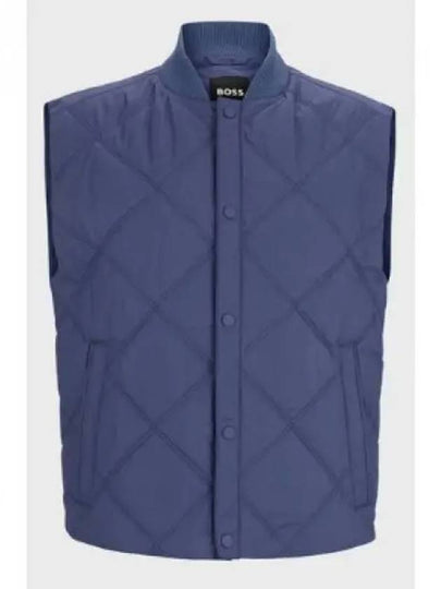 Diamond Quilted Water Repellent Vest Blue - HUGO BOSS - BALAAN 2