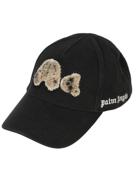 Spray Bear Ball Cap Black - PALM ANGELS - BALAAN.