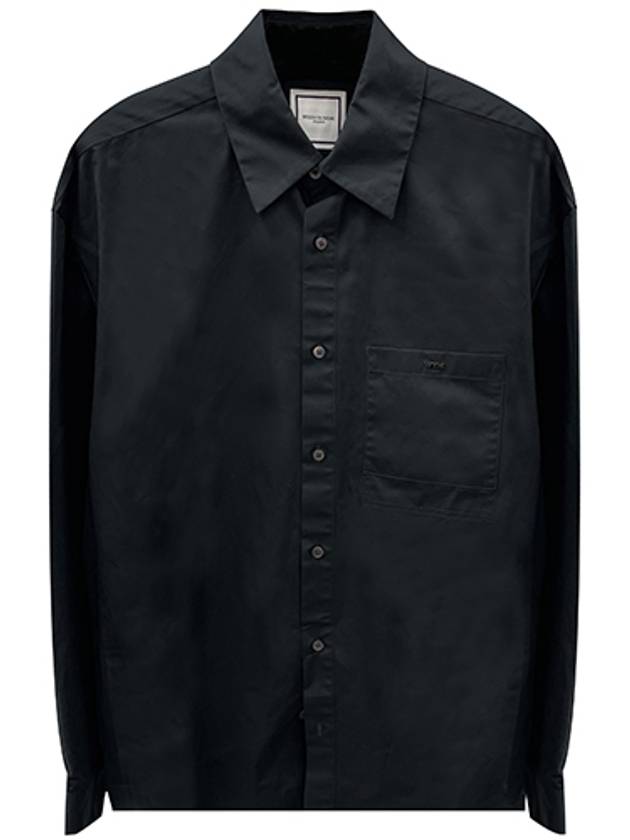 Men's Back Logo Cotton Long Sleeve Shirt Black - WOOYOUNGMI - BALAAN 2