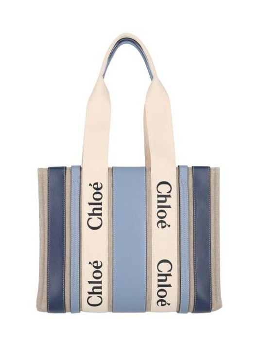 Medium Woody Tote Bag Blue - CHLOE - BALAAN 1