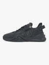 Flow FF Jacquard Leather Running Low Top Sneakers Black - FENDI - BALAAN 2