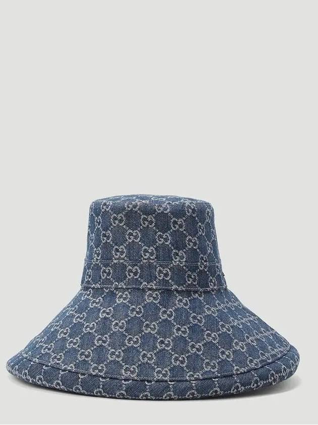 Washed Wide Denim Bucket Hat Blue - GUCCI - BALAAN 3