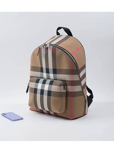 JEFF Check Canvas Backpack 80845501 - BURBERRY - BALAAN 1