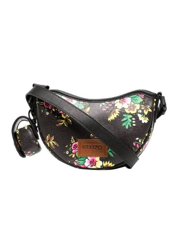 Women's Pop Bouquet Shoulder Bag Black - KENZO - BALAAN 1