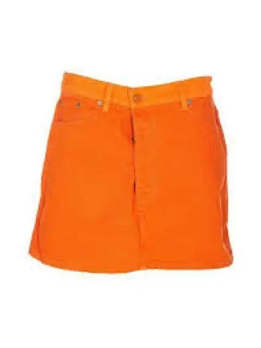 Denim Mini H-Line Skirt Orange - GANNI - BALAAN 2