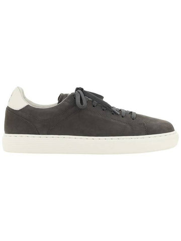 Suede Low Top Sneakers Gray - BRUNELLO CUCINELLI - BALAAN 1