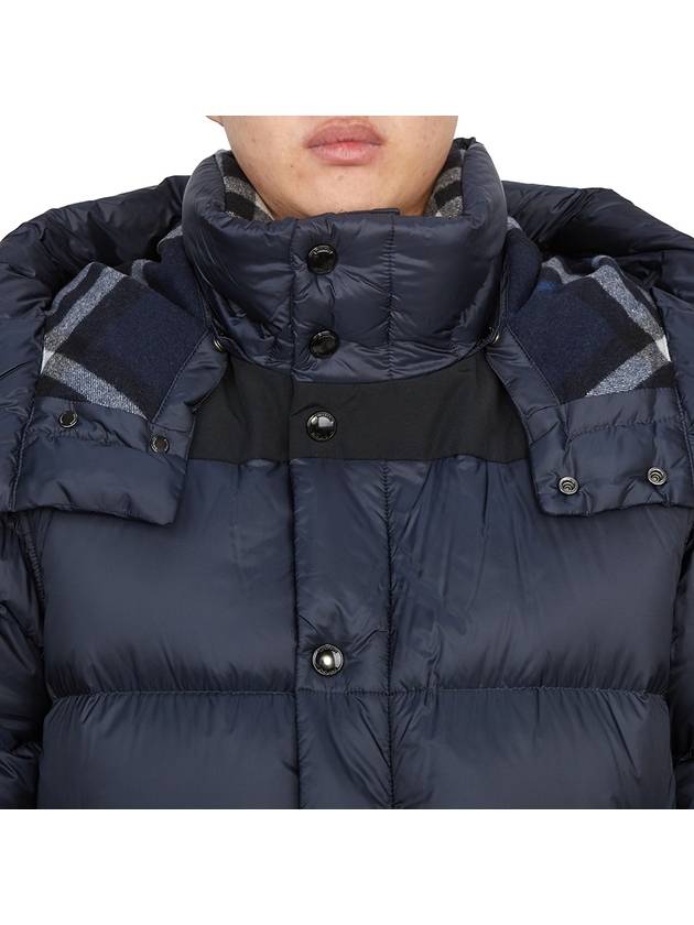 Hooded Nylon Down Padding Navy - BURBERRY - BALAAN 8